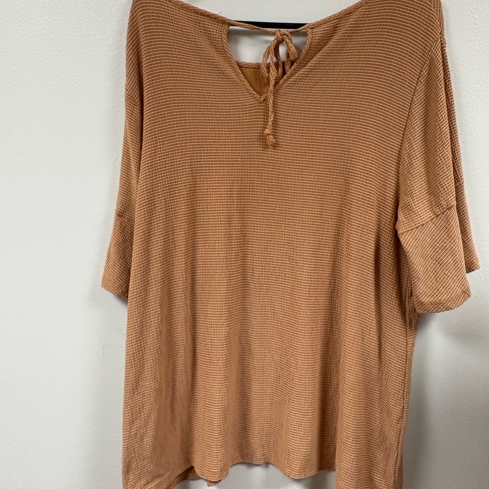 LC Lauren Conrad Camel Waffle Knit Top